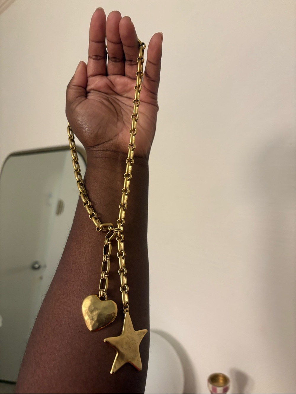 SC COLLECTION NOTTE NECKLACE; Gold Heart & Star Pendant Necklace - Women Jewelry